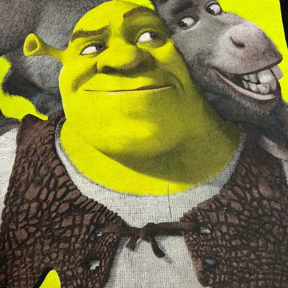 Shrek Donkey DreamWorks Graphic T-Shirt Black Tee Size M Retro Collectible - Picture 5 of 5